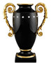 Casa Padrino Barock Vase Schwarz / Gold 28 x 18 x H. 36 cm - Prunkvolle handgefertigte & handbemalte Keramik Blumenvase mit Swarovski Kristallglas 