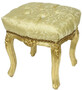 Casa Padrino Barock Fu�hocker Gold Muster / Gold 45 x 40 x H. 35 cm - Handgefertigter Barock Hocker mit Glitzersteinen - Barockstil M�bel
