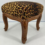 Casa Padrino Barock Fu�hocker Leopard Muster / Braun - Handgefertigter Antik Stil Hocker im Barockstil - Barockstil Wohnzimmer M�bel