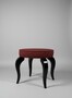 Casa Padrino Barock Hocker Rund Rot / Schwarz  50 x H. 50 cm - Gestreifter Sitzhocker