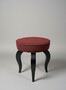 Casa Padrino Barock Hocker Rund Rot / Schwarz  50 x H. 50 cm - Gestreifter Sitzhocker
