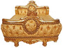 Casa Padrino Barock Hundebett Gold Muster / Gold - Handgefertigtes Antik Stil Hundebett - Prunkvolle Hunde M�bel im Barockstil - Antik Stil Tierm�bel - Barock Tierm�bel