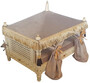 Casa Padrino Barock Hundebett Grau / Creme / Gold - Handgefertigtes Antik Stil Hundebett - Prunkvolle Hunde M�bel im Barockstil - Antik Stil Tierm�bel - Barock Tierm�bel