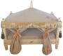 Casa Padrino Barock Hundebett Grau / Creme / Gold - Handgefertigtes Antik Stil Hundebett - Prunkvolle Hunde M�bel im Barockstil - Antik Stil Tierm�bel - Barock Tierm�bel