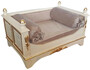 Casa Padrino Barock Hundebett Grau / Creme / Gold - Prunkvolles Antik Stil Hundebett - Handgefertigte Hunde M�bel im Barockstil - Antik Stil Tierm�bel - Barock Tierm�bel