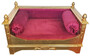 Casa Padrino Barock Hundebett Bordeauxrot / Gold - Prunkvolles Antik Stil Hundebett - Handgefertigte Hunde M�bel im Barockstil - Antik Stil Tierm�bel - Barock Tierm�bel