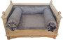 Casa Padrino Barock Hundebett Grau / Naturfarben - Prunkvolles Antik Stil Hundebett - Handgefertigte Hunde M�bel im Barockstil - Antik Stil Tierm�bel - Barock Tierm�bel