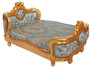Casa Padrino Barock Hundebett Gr�n Muster / Gold - Handgefertigtes Antik Stil Hundebett - Prunkvolle Hunde M�bel im Barockstil - Antik Stil Tierm�bel - Barock Tierm�bel