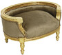 Casa Padrino Barock Hundebett & Katzenbett Taupe / Antik Gold - Handgefertigtes Hunde & Katzen Sofa im Barockstil - Barock Hunde & Katzen M�bel - Barock Tierm�bel