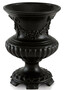 Casa Padrino Barock Vase Mattschwarz  21 x H. 29 cm - Runde Barock Keramik Blumenvase - Deko im Barocktil 