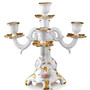Casa Padrino Barock Keramik Kerzenhalter Wei� / Gold 28 x 28 x H. 28 cm - Prunkvoller handbemalter 5-flammiger Kerzenst�nder im Barockstil 