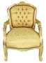 Casa Padrino Barock Kinder Stuhl Gold Muster /Gold - Armlehnstuhl - Antik Stil M�bel