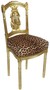 Casa Padrino Barock Damen Stuhl Leopard / Gold 40 x 35 x H. 85 cm - Handgefertigter Antik Stil Stuhl - Barock M�bel 