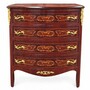 Casa Padrino Barock Kommode mit 4 Schubladen Braun Intarsien / Gold H. 90 cm - Prunkvolle Barock M�bel