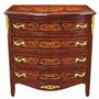 Casa Padrino Barock Kommode mit 4 Schubladen Braun Intarsien / Gold H. 90 cm - Prunkvolle Barock M�bel