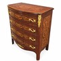 Casa Padrino Barock Kommode mit 4 Schubladen Braun Intarsien / Gold H. 90 cm - Prunkvolle Barock M�bel