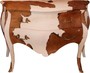 Casa Padrino Barock Kommode Kuhfell Braun/Wei� - Unikat 