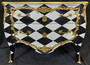 Casa Padrino Barock Kommode mit Karo Design und 2 Schubladen Schwarz / Wei� / Gold - Handgefertigte Massivholz Kommode im Barockstil - Schlafzimmer M�bel im Barockstil - Barock M�bel