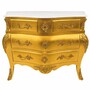 Casa Padrino Barock Kommode mit 4 Schubladen und Marmorplatte Gold / Wei� 120 cm - Prunkvolle Barock M�bel - Barockstil M�bel