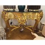 Casa Padrino Barock Konsole mit Marmorplatte Gold / Schwarz 150 cm - 1B Ware