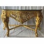Casa Padrino Barock Konsole mit Marmorplatte Gold / Gr�n - Prunkvolle Barockstil M�bel
