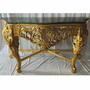 Casa Padrino Barock Konsole mit Marmorplatte Gold / Gr�n - Prunkvolle Barockstil M�bel