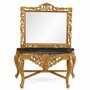 Casa Padrino Barock Spiegelkonsole mit Marmorplatte Gold / Schwarz - Prunkvolle Barock Garderoben M�bel - Edel & Prunkvoll 
