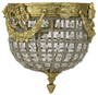 Casa Padrino Barock Kristall Deckenleuchte Gold  20 cm - Runde Deckenlampe im Barockstil - Barock Leuchten - Edel & Prunkvoll 