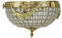 Casa Padrino Barock Kristall Deckenleuchte Gold  30 cm - Runde Deckenlampe im Barockstil - Barock Leuchten - Edel & Prunkvoll 