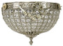 Casa Padrino Barock Kristall Deckenleuchte Silber  30 cm - Runde Deckenlampe im Barockstil - Barock Leuchten - Edel & Prunkvoll 