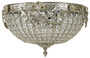 Casa Padrino Barock Kristall Deckenleuchte Silber  40 cm - Runde Deckenlampe im Barockstil - Barock Leuchten - Edel & Prunkvoll 