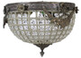 Casa Padrino Barock Kristall Deckenleuchte Oxidiert  30 cm - Runde Deckenlampe im Barockstil - Barock Leuchten - Edel & Prunkvoll 