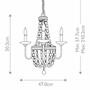 Casa Padrino Barock Kristall Kronleuchter Silber  47 x H. 50,2 cm - Barock Leuchten