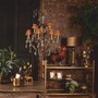 Casa Padrino Barock Kristall Kronleuchter Gold / Braun  95 x H. 135 cm - Prunkvoller Metall Kronleuchter mit Stofflampenschirmen - Barock Leuchten