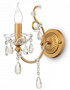 Casa Padrino Barock Kristall Wandleuchte Gold 12 x 27 x H. 36 cm - Prunkvolle Wandlampe im Barockstil - Barock M�bel