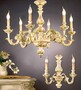 Casa Padrino Barock Kronleuchter Venezianisch Gr�n Gold  85 x H. 65 cm 6-flammig - Handgefertigte Leuchte aus Italien - Barock Leuchten 