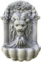 Casa Padrino Barock Wandbrunnen L�we Antik Grau 97 cm - Schwere Ausf�hrung - Antik Stil L�wenkopf Brunnen 