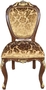 Casa Padrino Barock Luxus Esszimmer Stuhl Gold Muster / Braun-Gold Antik Look - Luxus Hotel M�bel - Made in Italy 