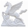 Casa Padrino Luxus Barock Garten Deko Marmor Skulptur Perd mit Fl�geln Wei� H. 160 cm - Garten & Terrassen Deko Figur 