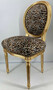 Casa Padrino Barock Esszimmer Stuhl Medaillon Leopard / Gold - Handgefertigter Massivholz Antik Stil K�chen Stuhl mit Muster - Barock Esszimmer M�bel