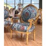 Casa Padrino Barock Medaillon Salon Stuhl Hellblau / Bunt / Gold H. 100 cm - Barock M�bel