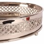 Casa Padrino Barock Messing Serviertablett Silber 30 cm - Barock Deko Accessoires - Gastronomie Accessoires