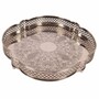 Casa Padrino Barock Messing Serviertablett Silber 39 cm - Barock Deko Accessoires - Gastronomie Accessoires