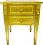 Casa Padrino Luxus Barock Nachtkommode Gold - Massivholz Nachttisch - Kommode mit 2 Schubladen - Handgefertigte Barock M�bel 
