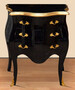 Casa Padrino Barock Nachtkommode Schwarz / Gold - Handgefertigte Massivholz Kommode im Barockstil - Antik Stil Nachttisch mit 3 Schubladen - Barock M�bel