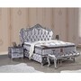 Casa Padrino Barock Nachttisch mit 2 Schubladen Silber - Barockstil Schlafzimmer M�bel