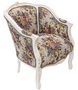 Casa Padrino Barock Salon Lounge Sessel mit Blumenmuster Mehrfarbig / Antik Wei� 70 x H. 100 cm - Barockm�bel