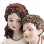 Casa Padrino Porzellan Deko Puppen Skulptur Junge & M�dchen H. 22,5 cm - Made in Italy