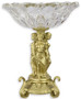 Casa Padrino Barock Glasschale mit Bronze St�nder Gold  35 x H. 43,6 cm - Prunkvolle Obstschale - Barock Deko Accessoires 