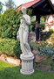 Casa Padrino Barock Sockel Grau  48 x H. 59 cm - Prunkvoller Gartensockel im Barockstil - Runder Gartendeko Stein Sockel - Barock Garten & Terrassen Deko Accessoires